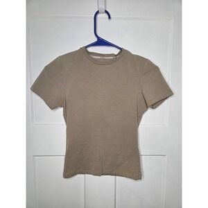 Lounge Underwear Apparel Fitted T-Shirt Taupe Brown Crew Neck XS Short Sleeve
